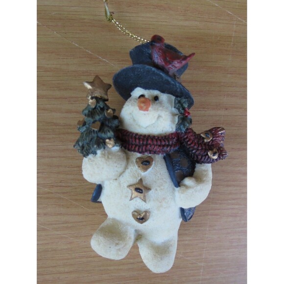 Boyd's Jingles with Tree-Boyds Bears Resin Snowman Ornament - Picture 1 of 4